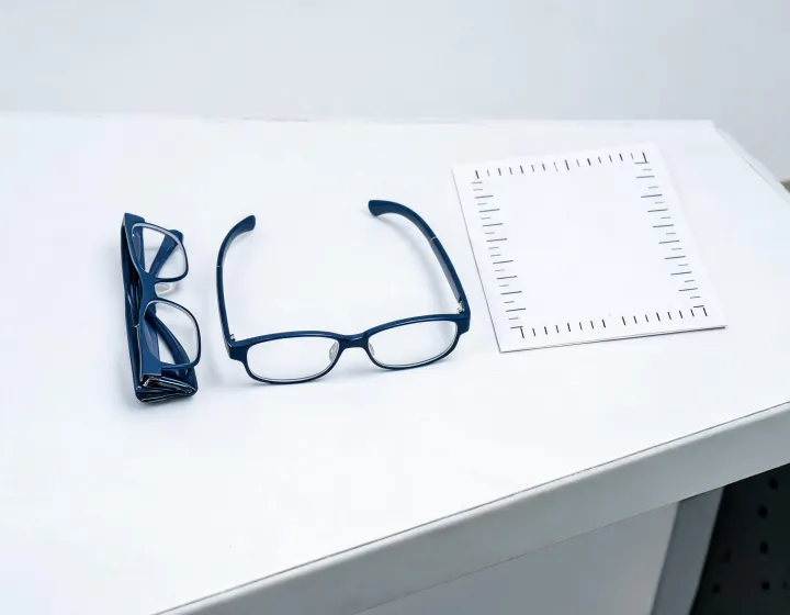 Folding reading glasses inquiry reference layout